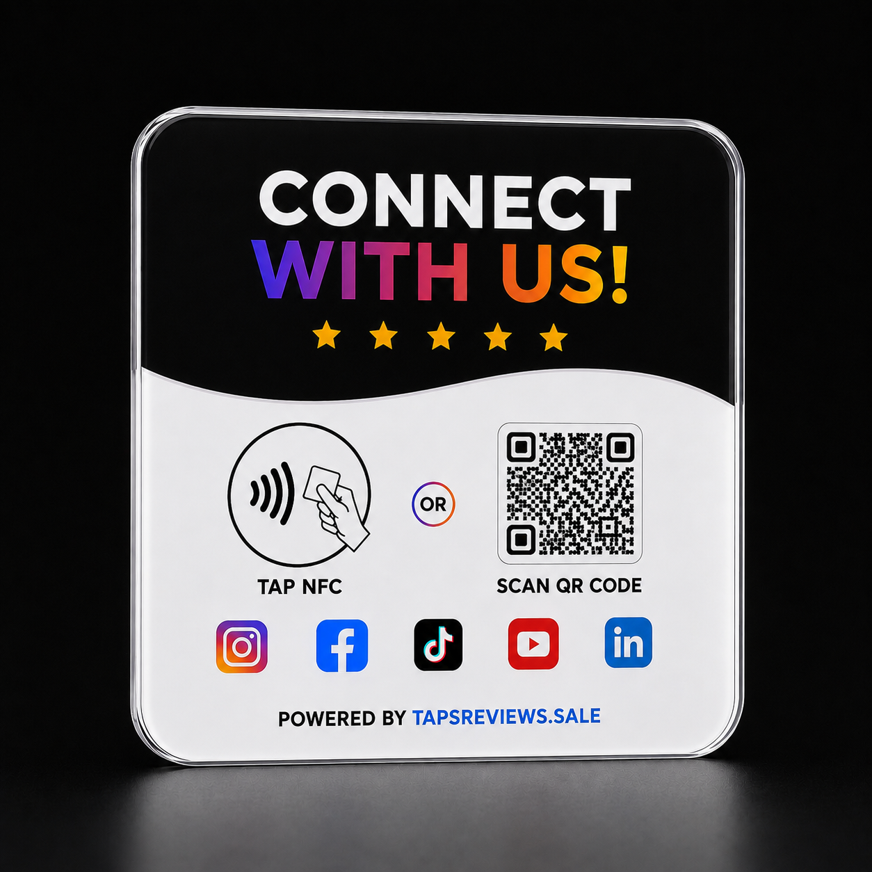 NFC business plaque with adhesive back