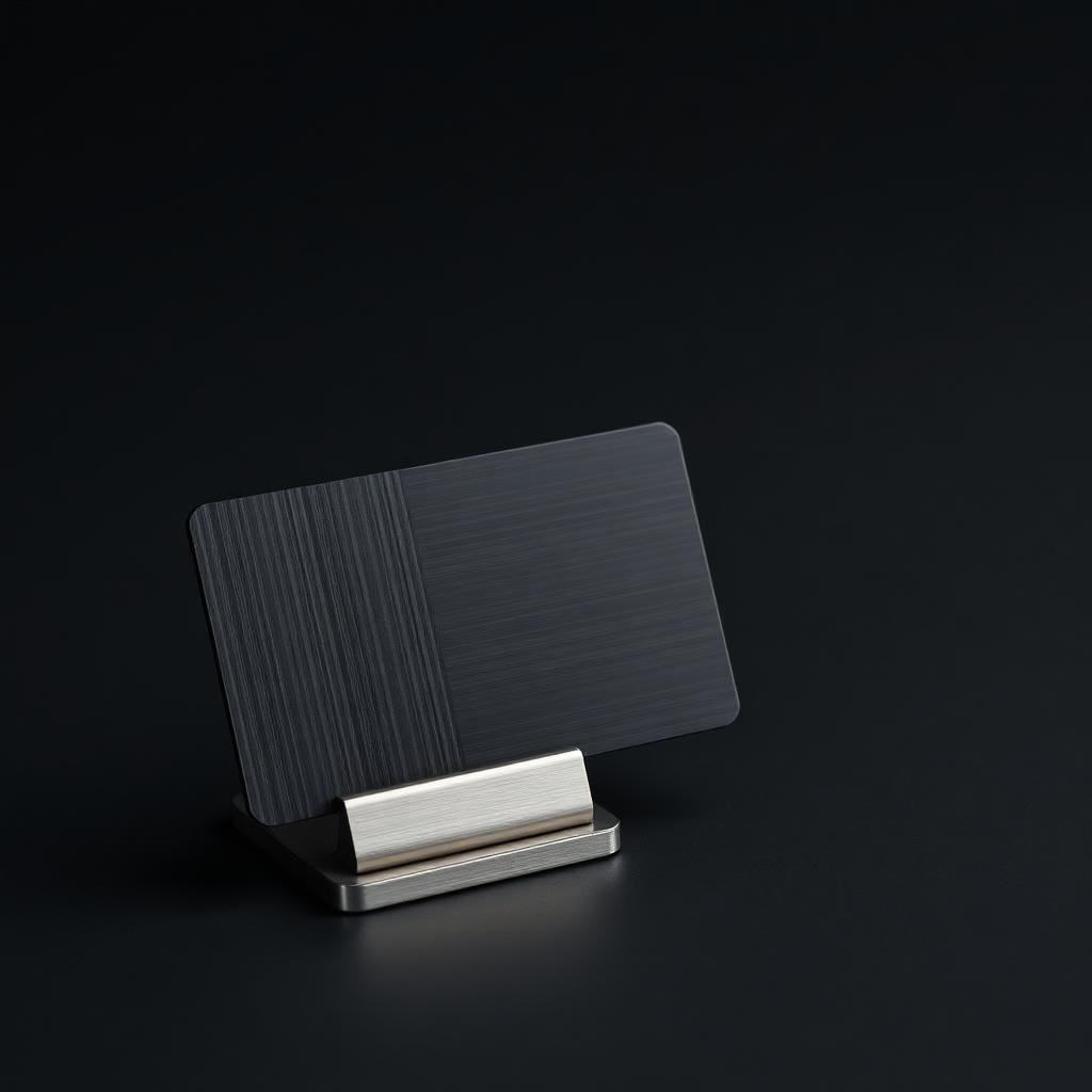 Metal NFC business card and matching desk stand bundle